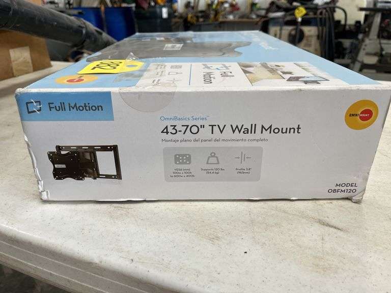 OmniBasics 43”-70” TV Wall Mount, Full Motion, Supports 120lbs