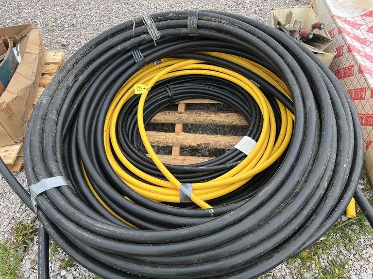 Partial Rolls of Black Pipe and Yellow Gas Pipe, 3/4”, 1.5”, Gas Pipe 1.25” and 3/4”