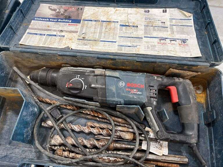 Bosch Xtreme Max Hammer Drill, 10+- Drill Bits, Case, Drill Works As It Should