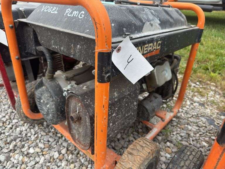 Generac GP 8000 Generator, Hours Unknown, Welding On Handle, Air Cleaner Filter And Panel Missing, Parts Or Project Machine.