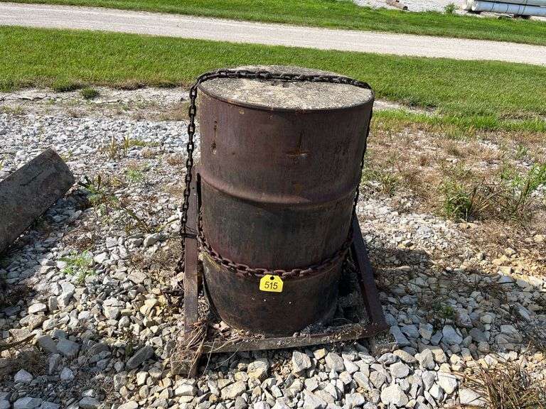3 Point Counter Weight for Utility Tractor, 55 Gallon Drum Filled With Concrete
