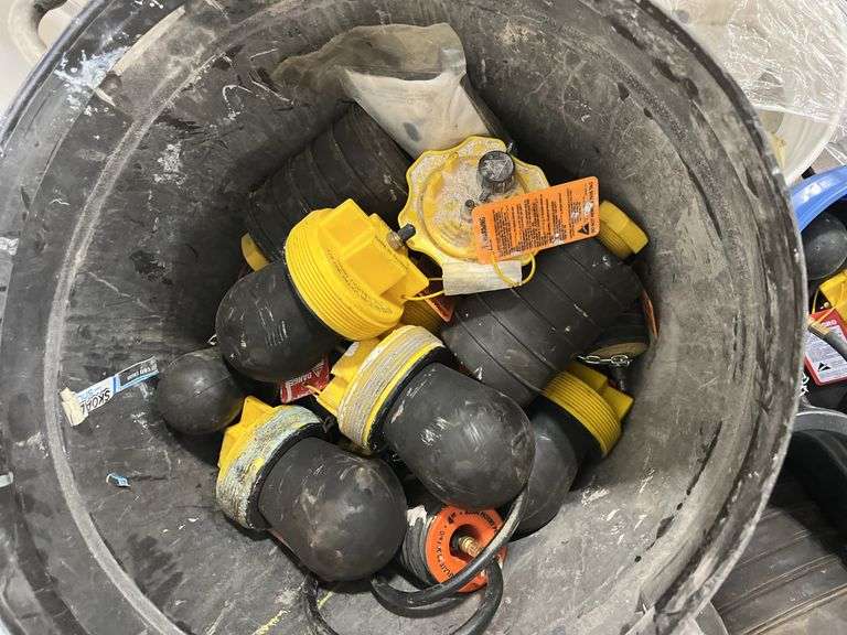 (16+-) Zurn Cast Iron 4” Adjustable Floor Cleanout, Multiple Sizes of Rubber Test Ball Plugs Several Sizes