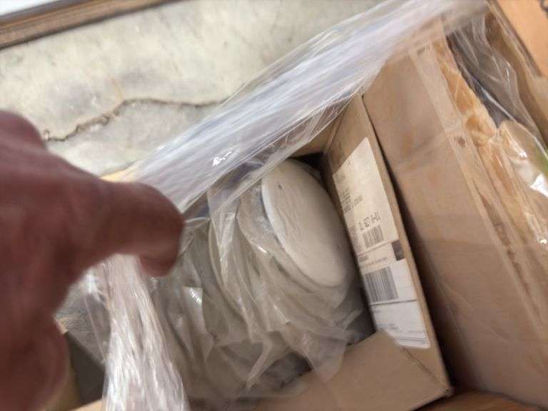 (2) boxes of 24 Johni-ring plus for urinals, various sizes of escutcheon rings, white pvc deep flange cover,
