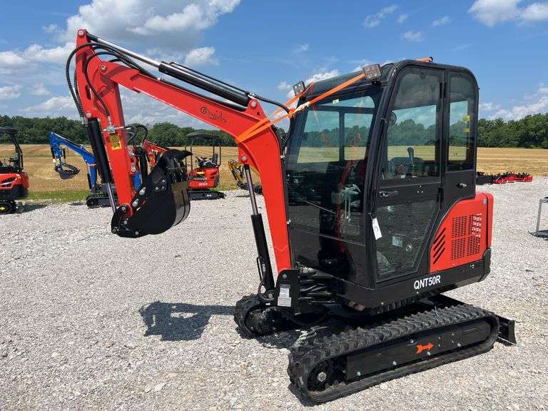 Unused AGT QNT50R Mini Excavator, 29 hp Gas Engine, Off Road Undercarriage Expansion, Hydraulic Thumb, Side Swing Boom, Cab, 17” Bucket w/ 3 Replaceable Teeth, 51” Push Blade, Fan In Cab, Lights, Pilot Controls, 80” Main Boom, 46” Dipper, 9” Wide Rubber Tracks,