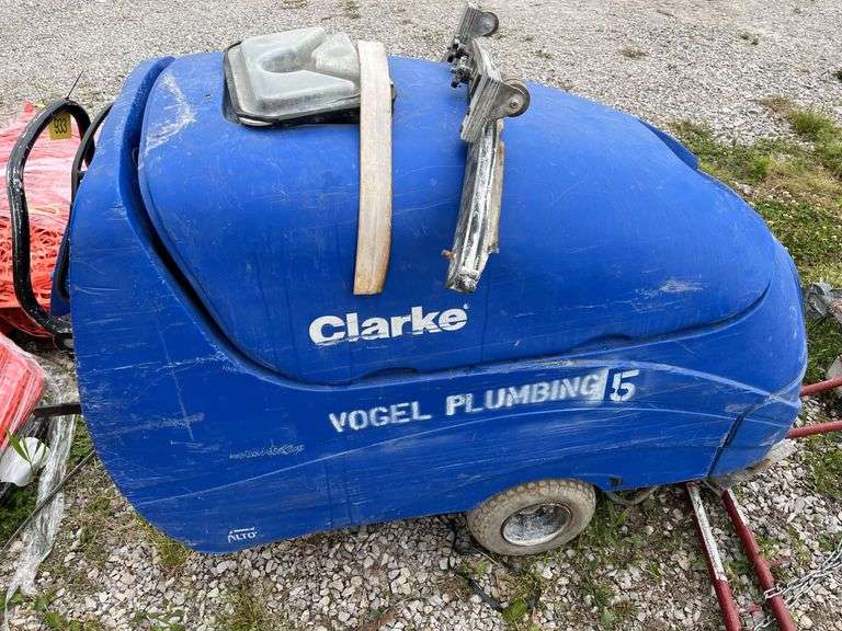 Clarke Floor Scrubber, Encore S Class, With Batteries And Charger, Condition Unknown, Not All Parts Included