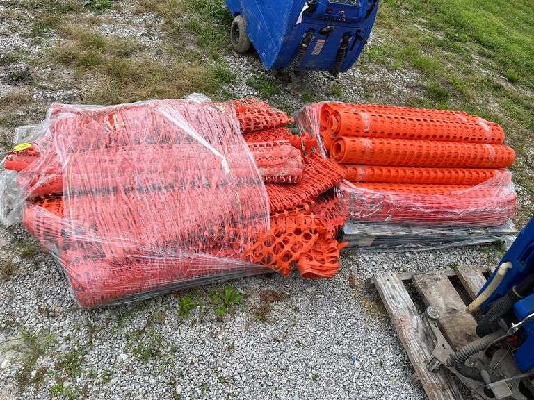 2 Pallets of Orange Safety Fence, Some Rolls Unused