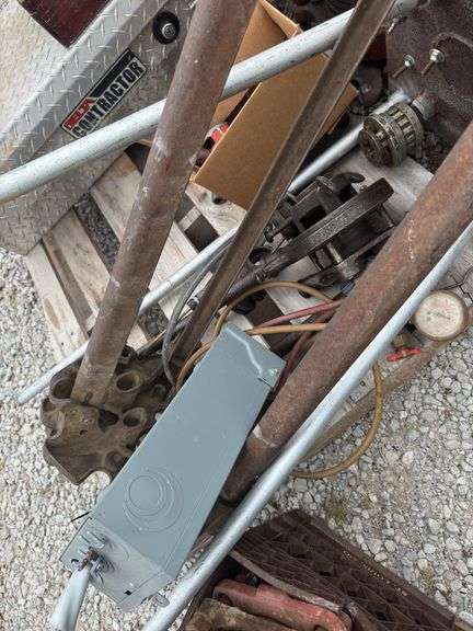 Pipe Vice, Pipe Cutter, Large Tap And Die Set, oxy/Acet Gauges, Aluminum Tread Plate Tool Box W/ Rigid Handheld Pipe Treader And More,
