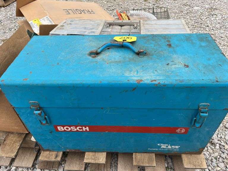 Bosch Tool Box with Hand Tools, Screwdrivers, Torpedo Level, Wrenches, Adjustable Wrench, Chalk Line, C-Clamp, 18” Bolt Cutter, File And More, (2) Truck Mirrors GM Part# 15172059, And More