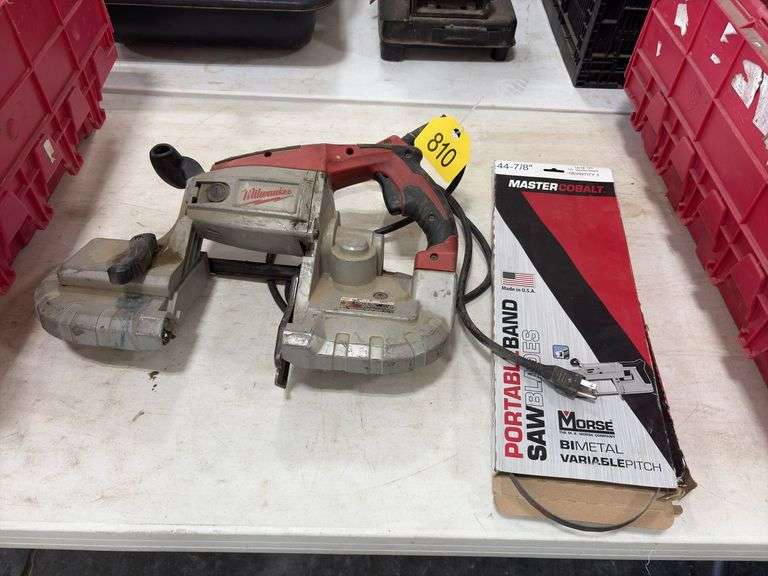 Milwaukee Deep Cut Band Saw model# 6230N, (5) Band Saw Bimetal blades 44-7/8”, does run