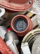 Pallet of Floor Drains, Round and Square, Plastic, Aluminum, Metal