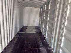 40’ AGT 4 Side Doors and 1 Back Door Container, 40' long x 8' wide,
1 ea. Back Doors measures 102" tall X 92" wide,
4 ea. Side Doors measures 98" tall X 92" wide,
inside dimension 89” wide,
Tie down anchors on inside of container,
Minor floor scratches on inside, minor damage on left side at bottom at rear of container,
All doors have weatherstripping,
1 time use,
Has vents on side walls, damage weatherstripping on front left door,
Container # CFGU403704 5
