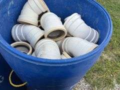 (4) Plastic Barrels Of 3” & 4” PVC Fittings.