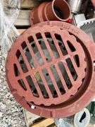 Pallet of Floor Drains, Round and Square, Plastic, Aluminum, Metal