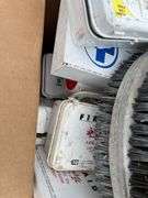 Pallet of First Aid Kits, Propane Cylinders, Boxes of Twine, Partial Roll of Small Rope, Box of Fire Extinguisher, Pump Up Sprayers, Galvanized Tum