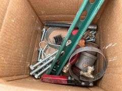 Bosch Tool Box with Hand Tools, Screwdrivers, Torpedo Level, Wrenches, Adjustable Wrench, Chalk Line, C-Clamp, 18” Bolt Cutter, File And More, (2) Truck Mirrors GM Part# 15172059, And More