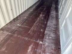 40’ AGT 4 Side Doors and 1 Back Door Container, 40' long x 8' wide,
1 ea. Back Doors measures 102" tall X 92" wide,
4 ea. Side Doors measures 98" tall X 92" wide,
inside dimension 89” wide,
Tie down anchors on inside of container,
Minor floor scratches on inside, minor damage on left side at bottom at rear of container,
All doors have weatherstripping,
1 time use,
Has vents on side walls, damage weatherstripping on front left door,
Container # CFGU403704 5