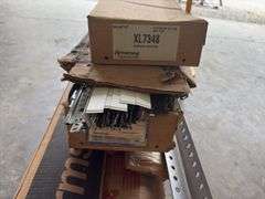 Drywall Cart, Armstrong Drop Ceiling Grid, (2) partial boxes of 12’ main grid, (3) boxes of 2 Tees, 1 1/2 boxes of 4’ tees, white, (12) 2”x2”x10’ galvanized angle