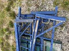 One Set of 6’ x 28” Scaffolding, Extra Upright, Blue in Color, 2 uprights with wheels, 3 Braces