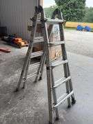 KPro Keller Aluminum Adjustable Step/Extension Ladder, 5’ to 10’ as stepladder, 10’ to 20’ extension ladder, good steps and rails, 300lb capacity,