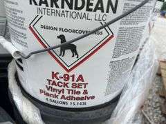 5 Gallon Buckets Of Glue, (2) FRP Adhesive, (11) Vinyl And Plank Adhesive, Stored In A Heated Building.