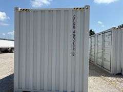 40’ AGT 4 Side Doors and 1 Back Door Container, 40' long x 8' wide,
1 ea. Back Doors measures 102" tall X 92" wide,
4 ea. Side Doors measures 98" tall X 92" wide,
inside dimension 89” wide,
Tie down anchors on inside of container,
Minor floor scratches on inside, minor damage on left side at bottom at rear of container,
All doors have weatherstripping,
1 time use,
Has vents on side walls, damage weatherstripping on front left door,
Container # CFGU403704 5