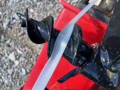 Unused MMS Miva Skid Steer Auger With 3 Bits, 8” 12” and 16” Augers, Red Universal Plate and Drive
