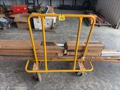 Drywall Cart, Armstrong Drop Ceiling Grid, (2) partial boxes of 12’ main grid, (3) boxes of 2 Tees, 1 1/2 boxes of 4’ tees, white, (12) 2”x2”x10’ galvanized angle