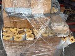 Pallet of Fiberglass Pipe Insulation, various sizes,