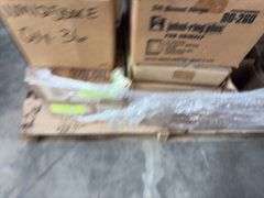 (2) boxes of 24 Johni-ring plus for urinals, various sizes of escutcheon rings, white pvc deep flange cover,