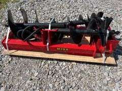 Unused MMS Miva Skid Steer Auger With 3 Bits, 8” 12” and 16” Augers, Red Universal Plate and Drive