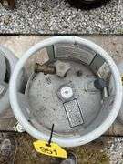 (3) 20lb Forklift Propane Tanks, All Tanks Have Gauges,One Tank Says 1/2 Full, Rolling Cart Included