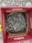 Dog Chain unknown length , Plastic Tote of 3/8” nylon rope qty & length unknown,