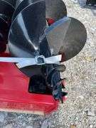 Unused MMS Miva Skid Steer Auger With 3 Bits, 8” 12” and 16” Augers, Red Universal Plate and Drive