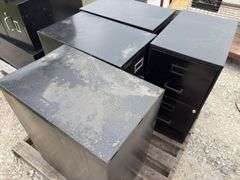 (4) 2 Drawer File Cabinets, one drawer front is damaged