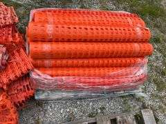 2 Pallets of Orange Safety Fence, Some Rolls Unused