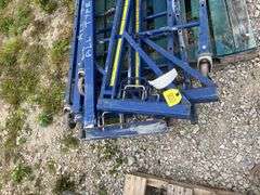 One Set of 6’ x 28” Scaffolding, Extra Upright, Blue in Color, 2 uprights with wheels, 3 Braces