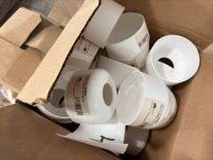 (2) boxes of 24 Johni-ring plus for urinals, various sizes of escutcheon rings, white pvc deep flange cover,