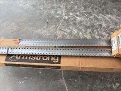 Drywall Cart, Armstrong Drop Ceiling Grid, (2) partial boxes of 12’ main grid, (3) boxes of 2 Tees, 1 1/2 boxes of 4’ tees, white, (12) 2”x2”x10’ galvanized angle