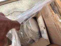 (2) boxes of 24 Johni-ring plus for urinals, various sizes of escutcheon rings, white pvc deep flange cover,