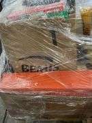 Several Bucket Stacker Organizers, Box of Sandpaper 9”x11” Sheets, Unused Paint Brushes, Drywall Tape, Used Paint Rollers, Rubber Mallet And More