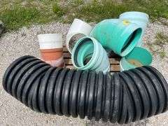 12” Sewer Pipe Elbows, (2) 45 Degrees, 90 Degrees , 11” Schedule 40 Elbow, 15” Double Wall Culvert With 30 Degrees On Each End, 4’6” Total Length, And More