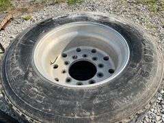 (4) Super Singles, Michelin X One XDN2, 445/50R22.5, Approx 25% Tread, With Rims