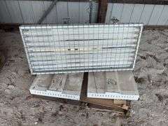(4) 2’ x 4’ 8 led bulb Light Fixtures, pendant mount, unknown condition,