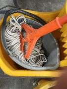 (3) Mop Buckets on wheels, (2) mops, Additional Mop Handle And Bucket