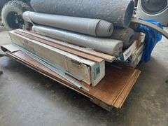 (5) Boxes Of Laminate Flooring W/ Pad & Vapor Barrier, 16”X20” Filter Frames, (2) Tile Cutters