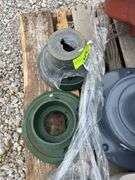 Pallet of Floor Drains, Round and Square, Plastic, Aluminum, Metal