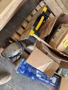 (2) rolls of 24’ x 1 1/4” flexible drain hose, Air Cleaner Media, knee pads, (3) boxes of mastic seal in coils for manholes, empty plastic screw organizer,