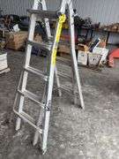 KPro Keller Aluminum Adjustable Step/Extension Ladder, 5’ to 10’ as stepladder, 10’ to 20’ extension ladder, good steps and rails, 300lb capacity,