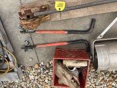 (2) Manual Rebar Cutters; (1) Rebar Bender; (2) Trailer sway bars; Aluminum Brick Template Roller for Concrete, no handles;