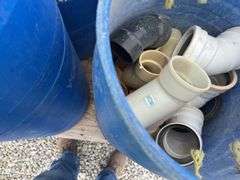 (4) Plastic Barrels Of 3” & 4” PVC Fittings.